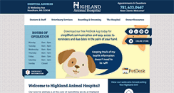 Desktop Screenshot of highlandanimalhospitalma.com